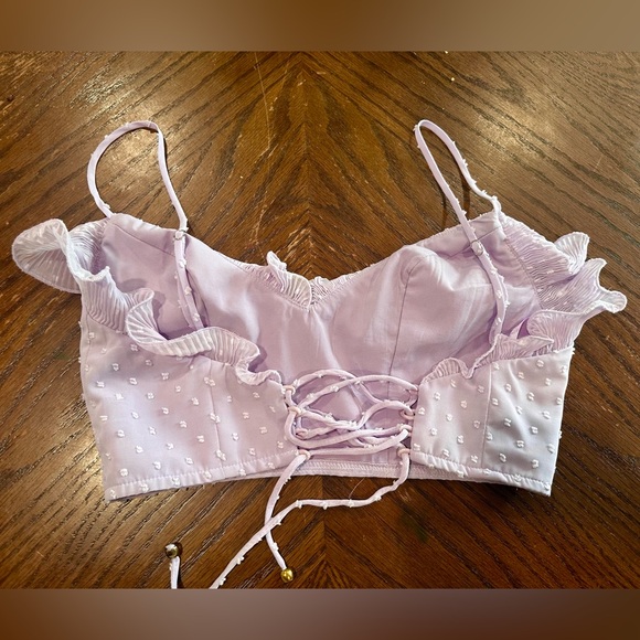 Indikah Adios Crop Top Lilac - XS - ruffles and corset back Excellent condition - Picture 4 of 5